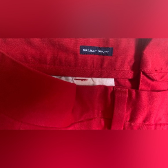 Vineyard Vines Red Flat Front Shorts with Whale Embroidery SZ 32 - Picture 5 of 10